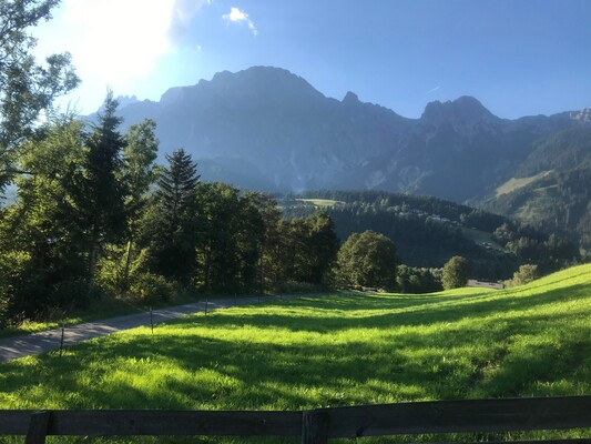 Blick vom Jagdhaus auf die Leoganger Steinberge